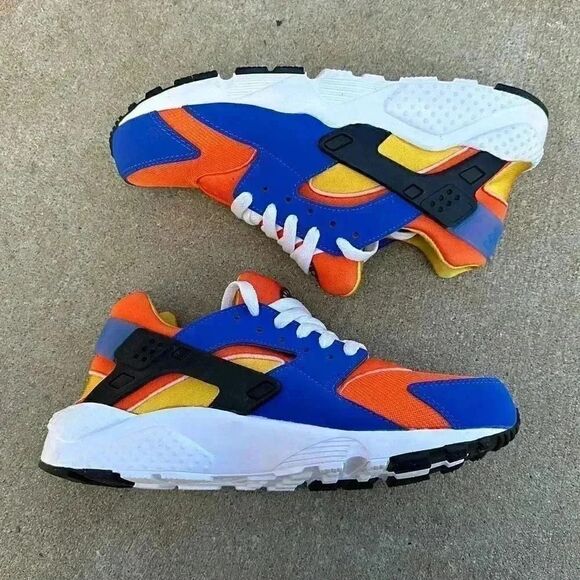 Nike Huarache Run (GS) Royal Blue Orange Size  6.5Y = Women’s 8 - Picture 2 of 12